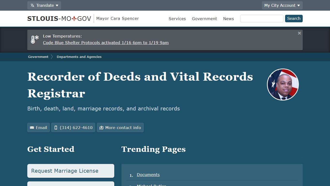 St. Louis City Recorder of Deeds and Vital Records Registrar